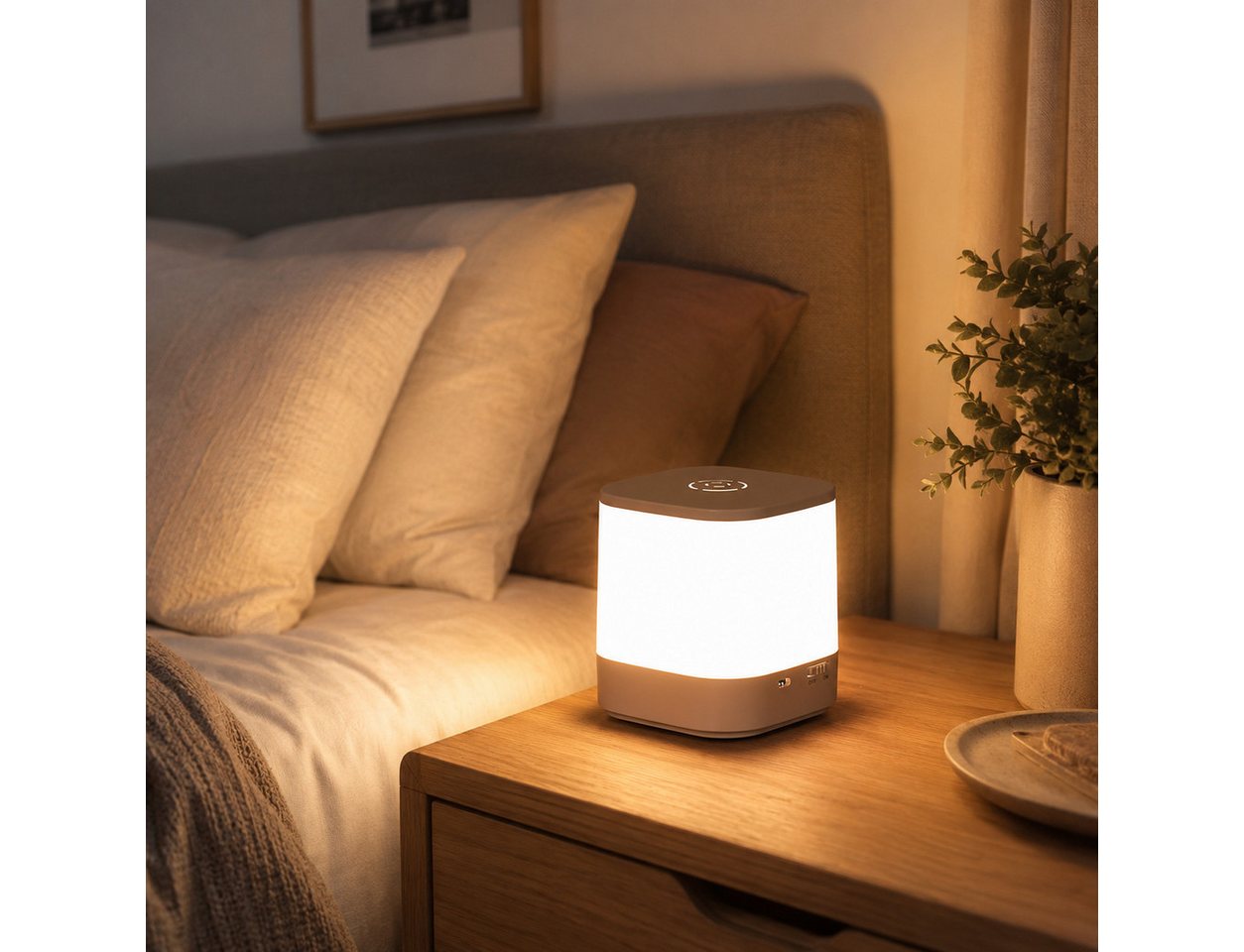 Fyrove Nachttischlampe LED Nachttischlampe LED Nachtlicht, Dimmbar Atmosphäre Tischlampe, LED fest integriert, WeiBes Licht, warmes Licht, neutrales Licht, mit Batterie, USB-Aufladung, mit Touch-Sensor,Tragbare Nachtlicht für Kinder/Erwachsene Bild 4