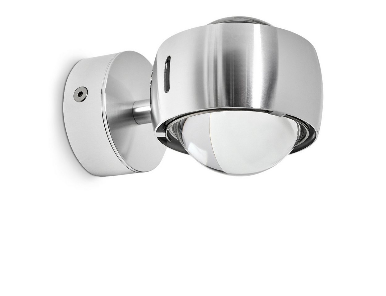 hofstein Wandleuchte »Osacca« Wandlampe halbrund, Silber, ohne Leuchtmittel, dimmbar, Wohnzimmer, in Silber aus Metall, Seitenschlitze, Lichtmuster