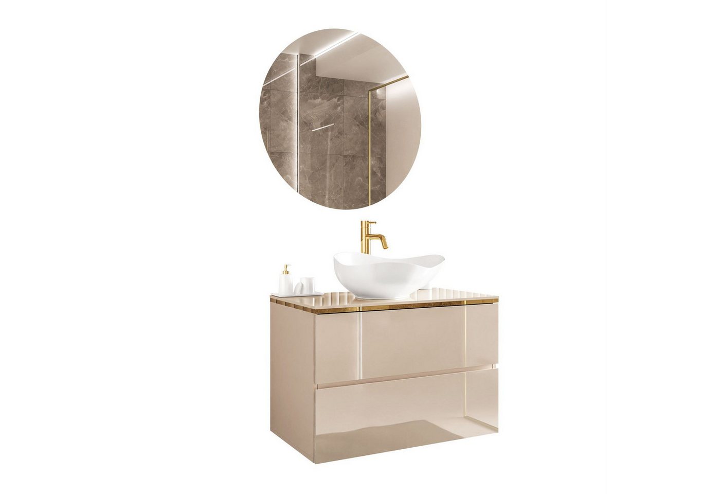 Lookway Badmöbel-Set AURORA KASCHMIR GOLD, 80x55x45 cm Bild 4