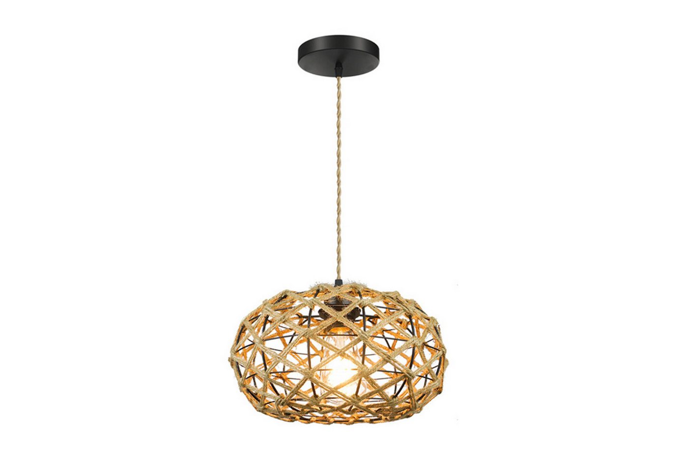 Riserva Hängeleuchte Hängelampe Rattan Ø31 cm, E27, Boho, 1 m Kabel, ohne Leuchtmittel Bild 3