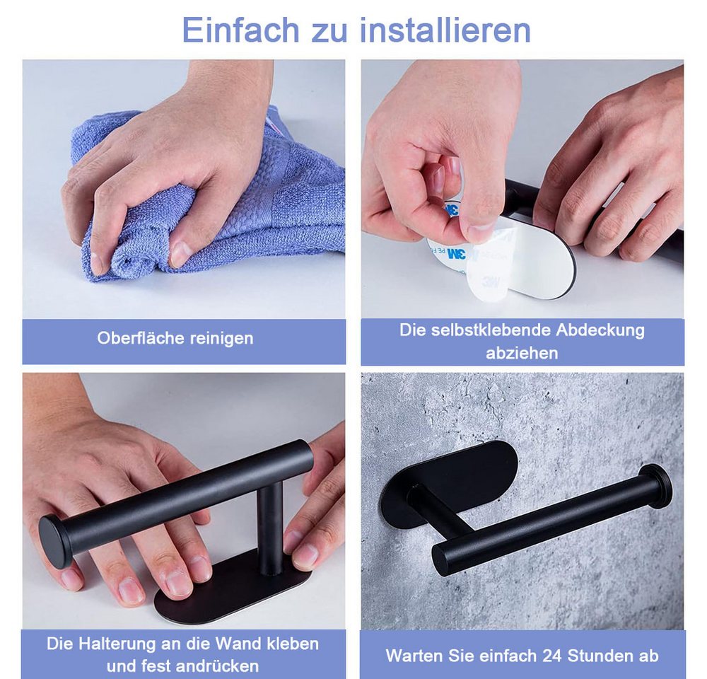 TUWENA Toilettenpapierhalter Toilettenpapierhalter Wandmontage, Selbstklebend Toilettenpapierhalter Bild 3