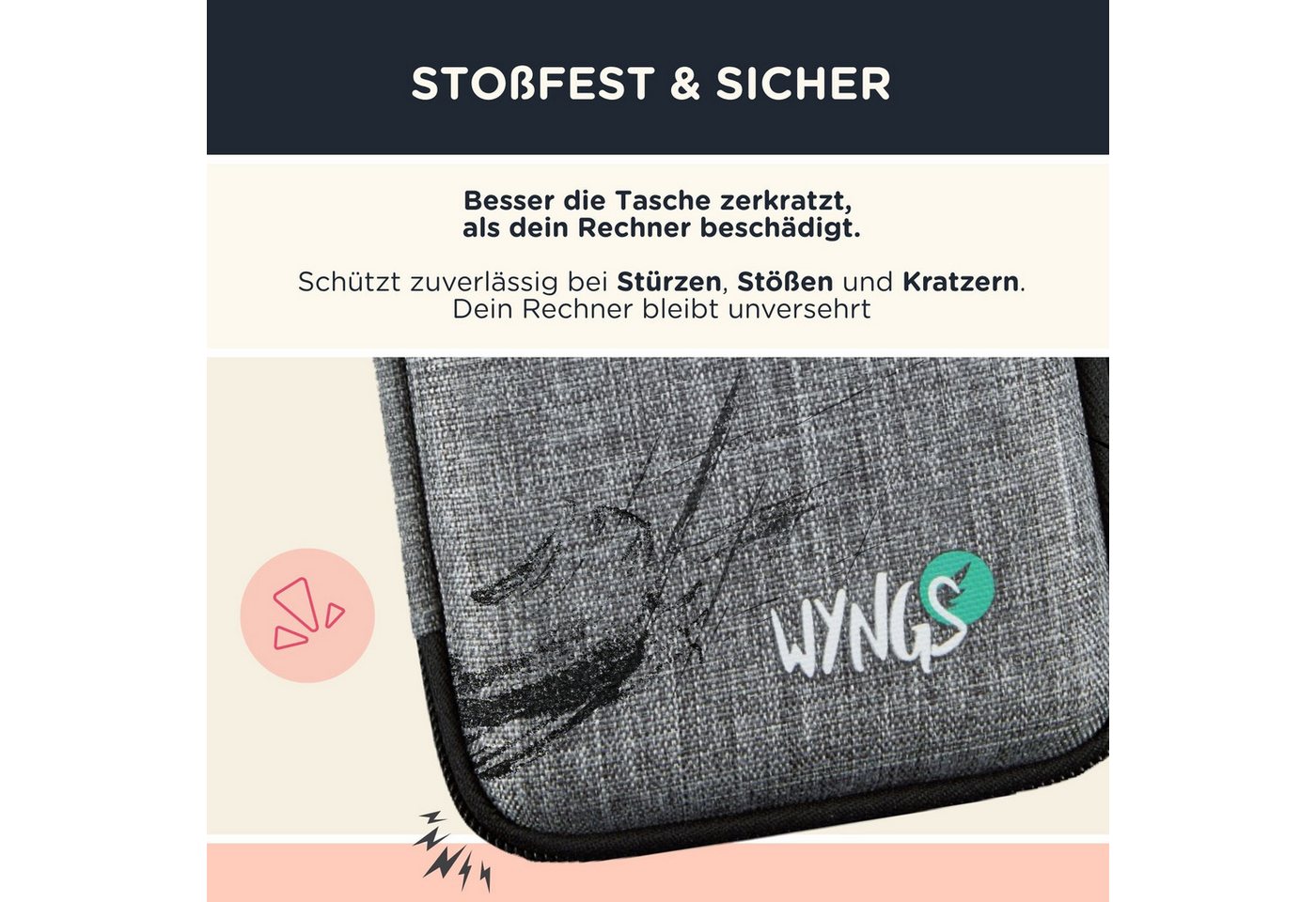 WYNGS Taschenrechner Schutztasche kompatibel für TI-Nspire CX II-T CAS - Schwarz Bild 5