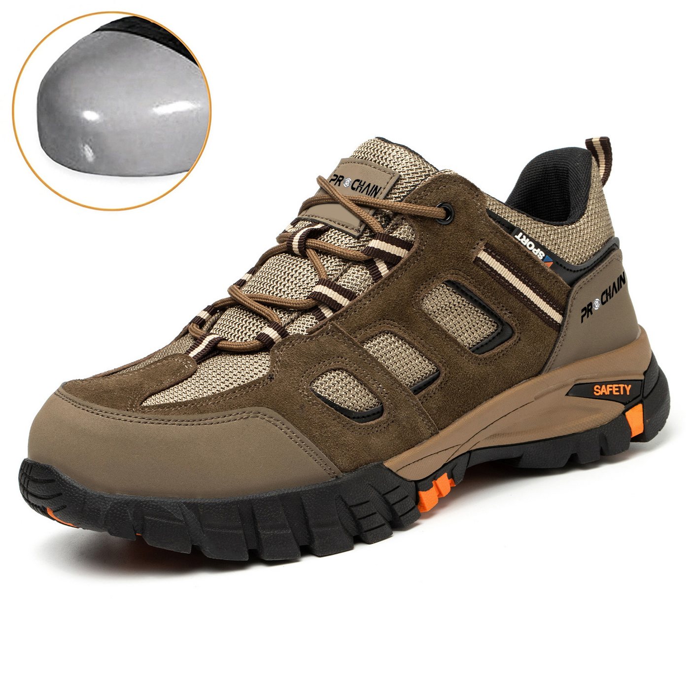 PROCHAIN S1P SRC Arbeitsschuhe Modische Herren Sicherheitsschuh (Stahlkappe Arbeitsschuhe chutzschuhe Schutzausrüstung, sportlich, bequem, leicht, atmungsaktiv, weich und rutschfest) Herren- und Damenmodelle Indoor und Outdoor Bild 3