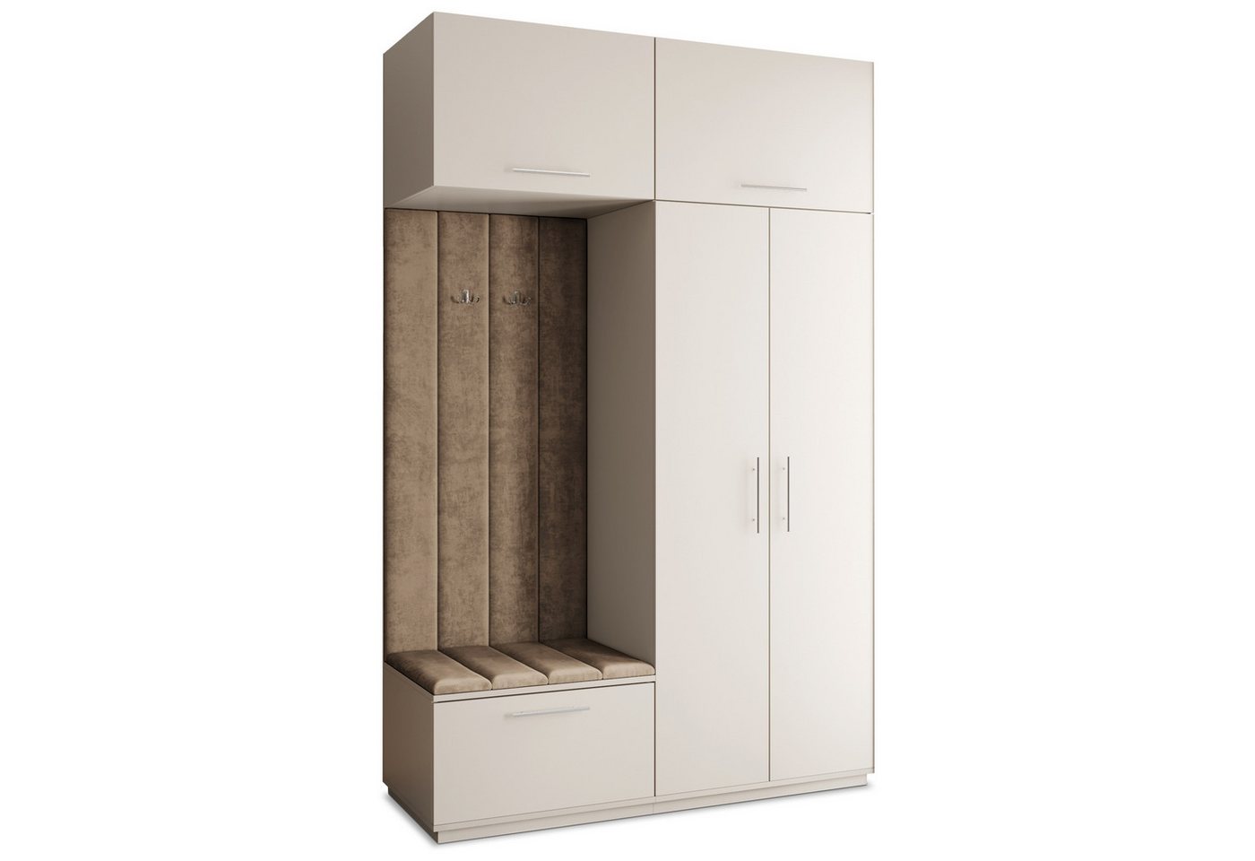 Masseno Garderobenschrank REMA 150 x 240 cm Garderoben-Set mit 2 Türen Kaschmir Bild 2