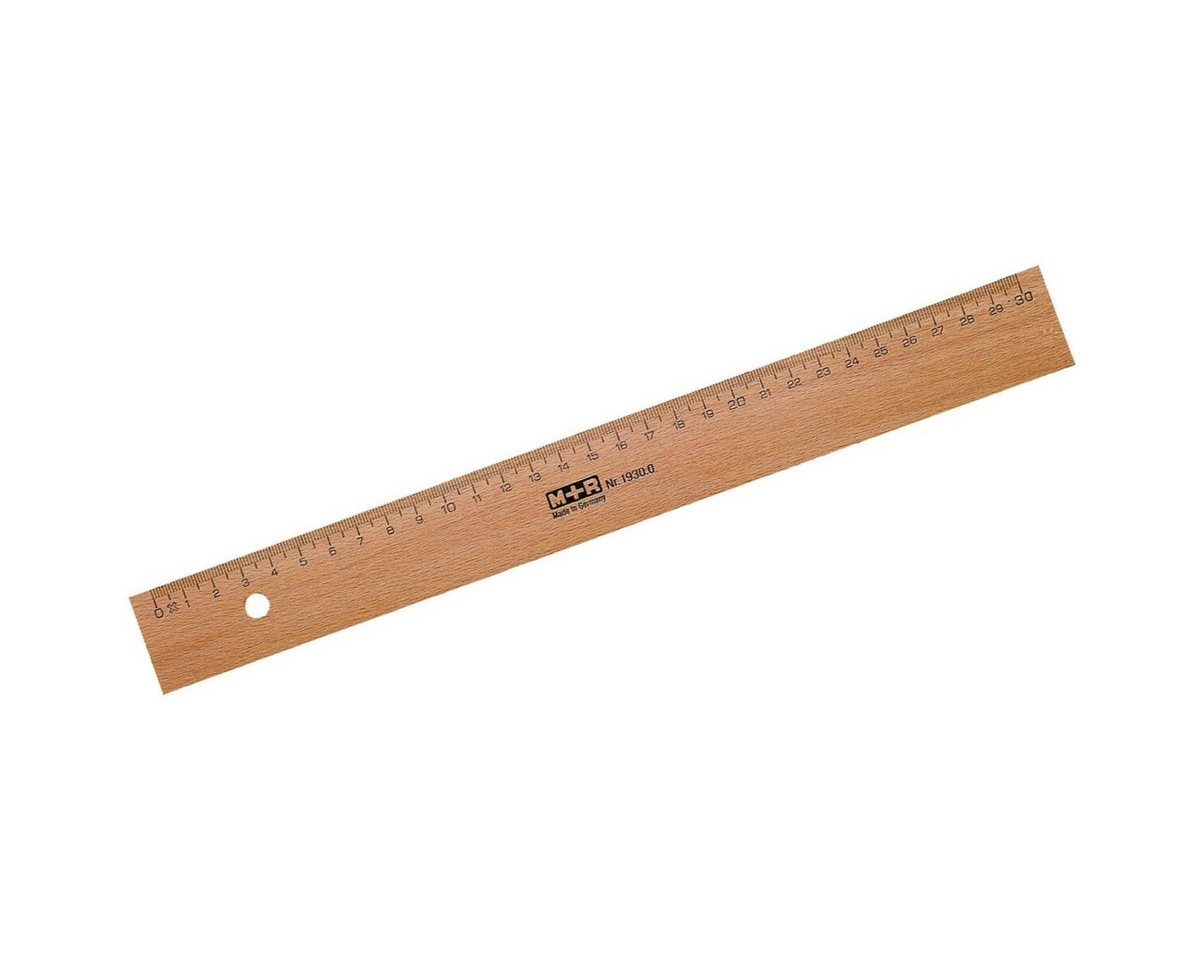 Lineal Lineal Holz 30cm Buche Metalleinlage