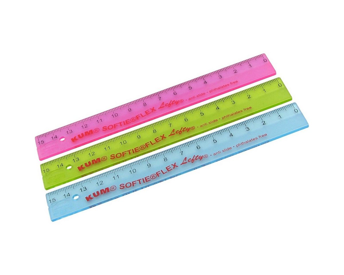 KUM Lineal Lineal L1 Softie Flexi Lefty 15cm Linkshand farbig sortiert Bild 2