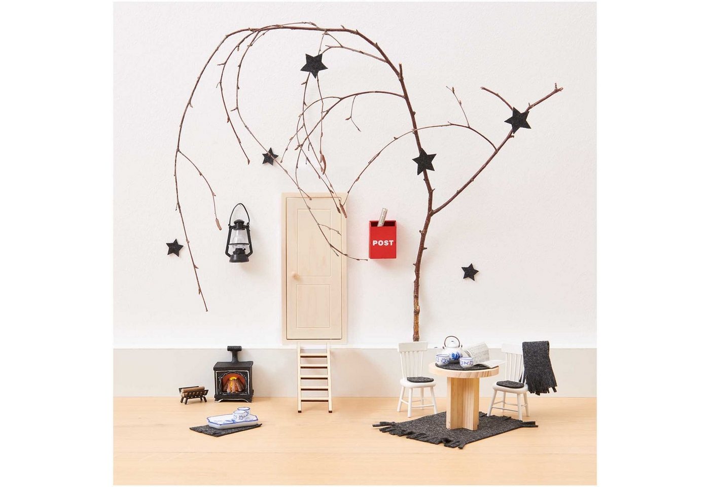 Rico Design Wichteltür Miniatur Laterne 7,3x2,5cm - Wichtel- und Puppenhaus