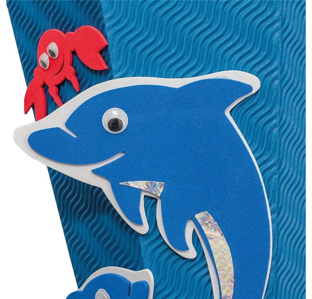 Roth Schultüte Basteltüte Delfin, 68 cm, eckig, mit weißem Kreppverschluss, Zuckertüte zum Basteln Bild 2