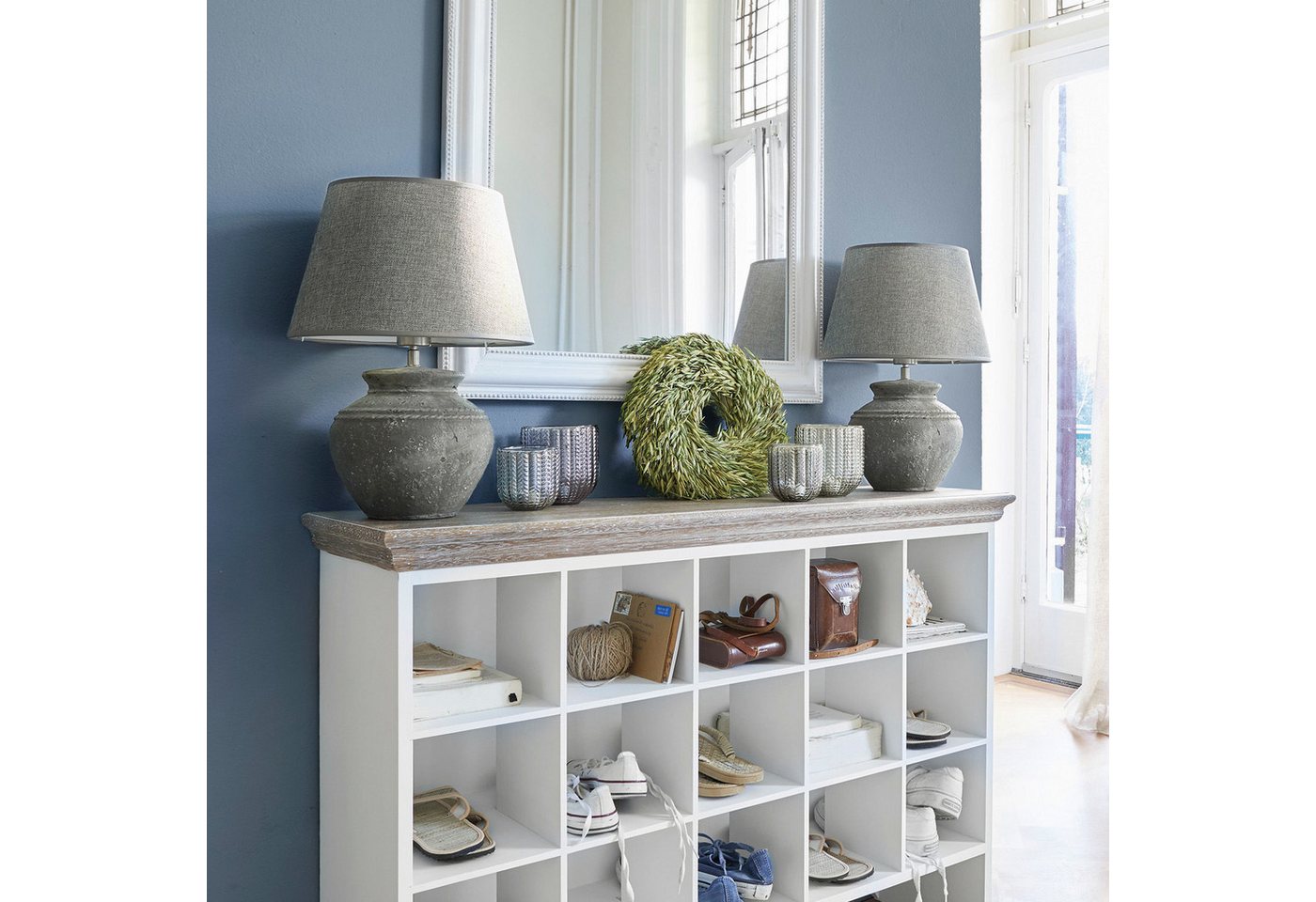 Mirabeau Tischleuchte Tischlampe Cleveland grau Bild 2