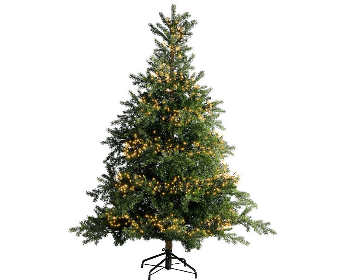 Lumineo LED-Lichterkette Lumineo Lichterkette CLUSTER 448 LED 4,2 m klassisch warm, schwarz, Indoor/Outdoor, dimmbar, 8h-Timer, + 5 m Zuleitung