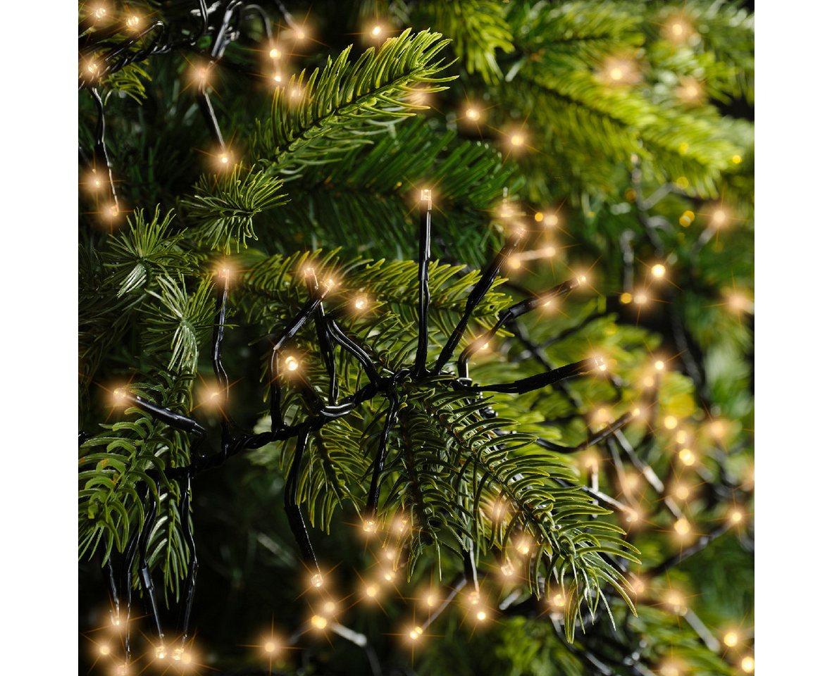 Lumineo LED-Lichterkette Lumineo Lichterkette CLUSTER 448 LED 4,2 m klassisch warm, schwarz, Indoor/Outdoor, dimmbar, 8h-Timer, + 5 m Zuleitung Bild 2