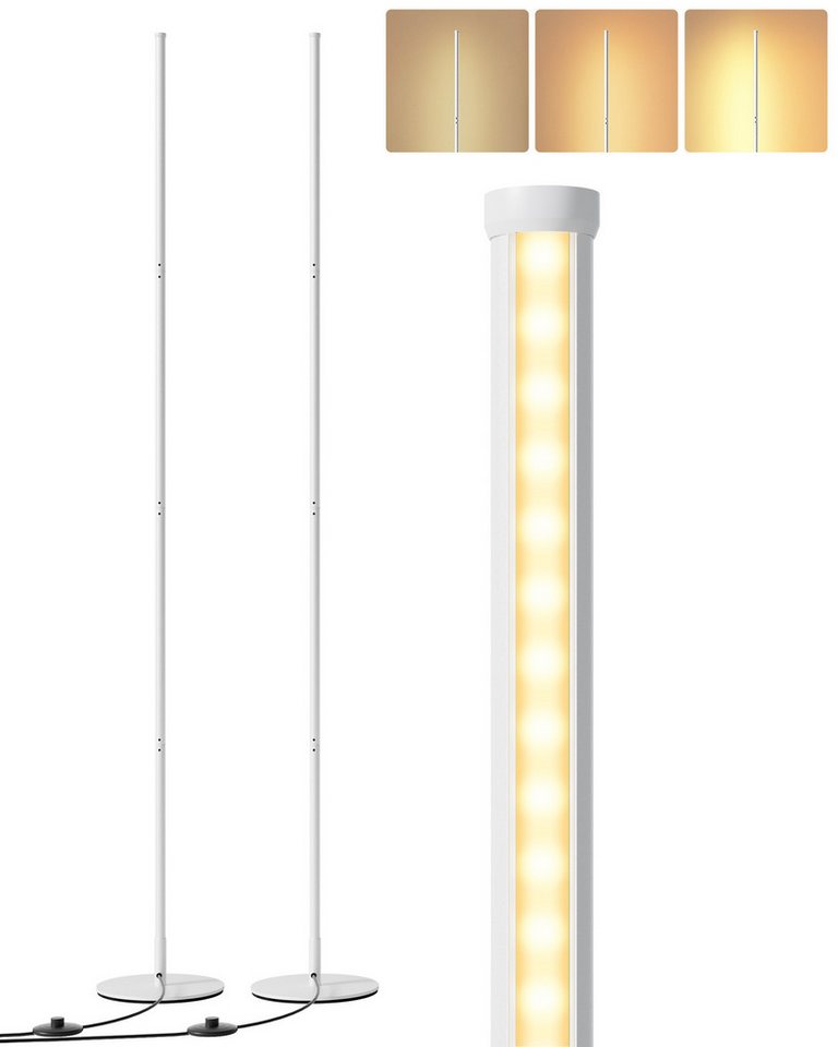 EDISHINE LED Stehlampe Wohnzimmer dimmbar, LED fest integriert, warmweiß, Minimalistische Stehleuchte, Weiß Bild 5