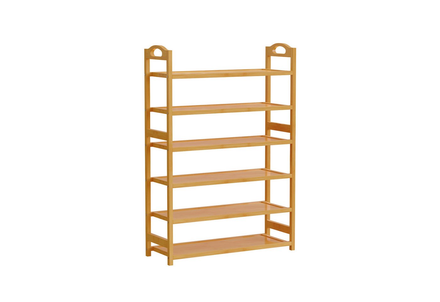 JEOBEST Schuhregal Bambus Schuhständer, Schuhregal Schuhablage, Schuh-Organizer, 6 Ebenen, Platzsparend,Regal für Schuhe, Pflanzen, Bücher Bild 3
