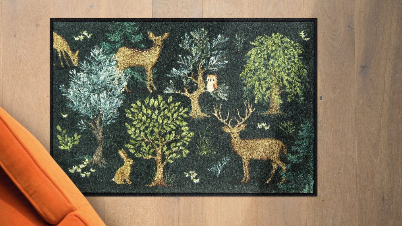 Salonloewe Fußmatte Eingangsmatte 50x75 Forest Moments Hellgrün, Eingangsmatte normal, Höhe: 500 mm Bild 2