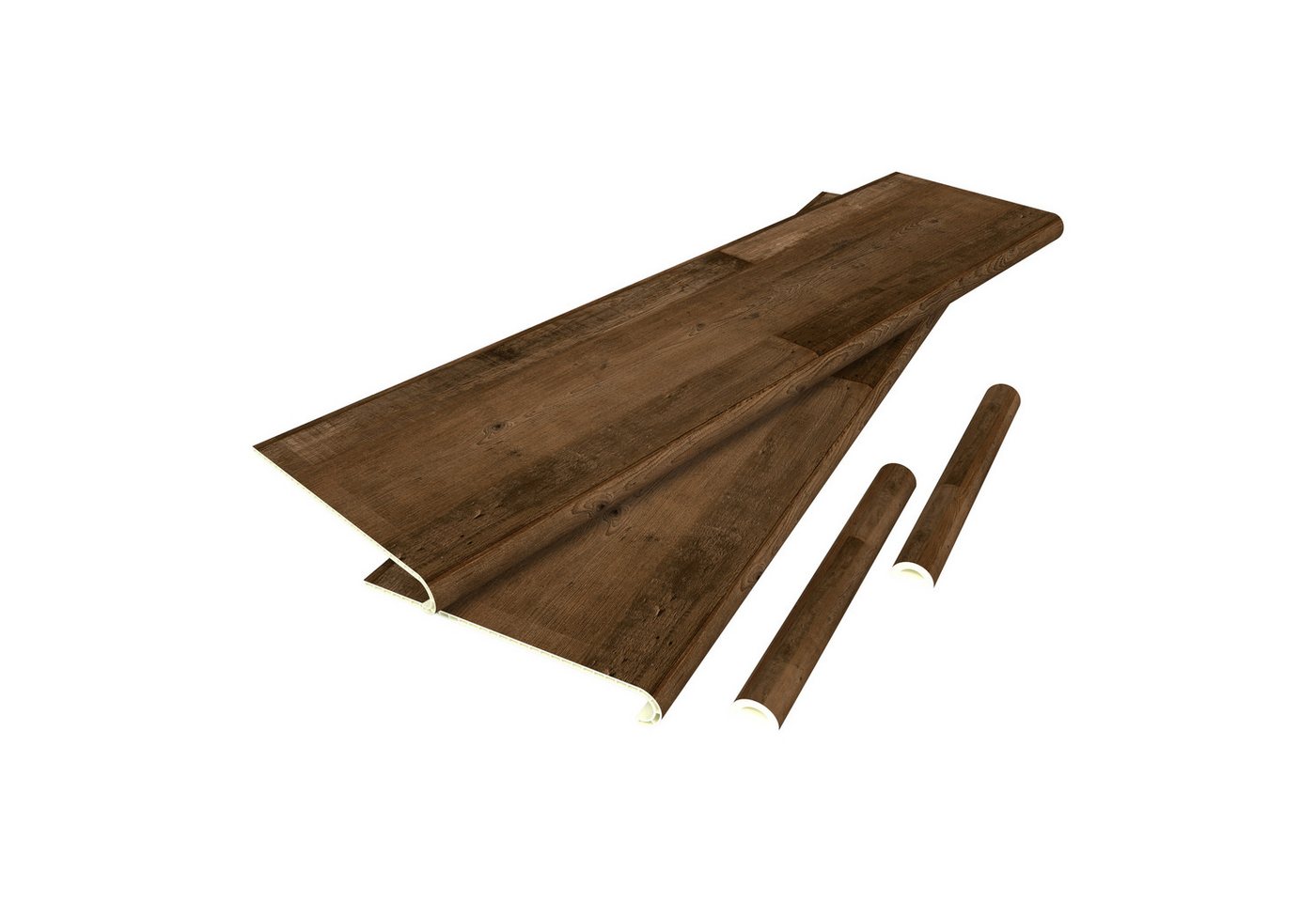 neu.holz Treppenstufen-Set, Set, 2 St., »Bunschoten« Treppenverkleidung 2er Set Dunkler Holzton