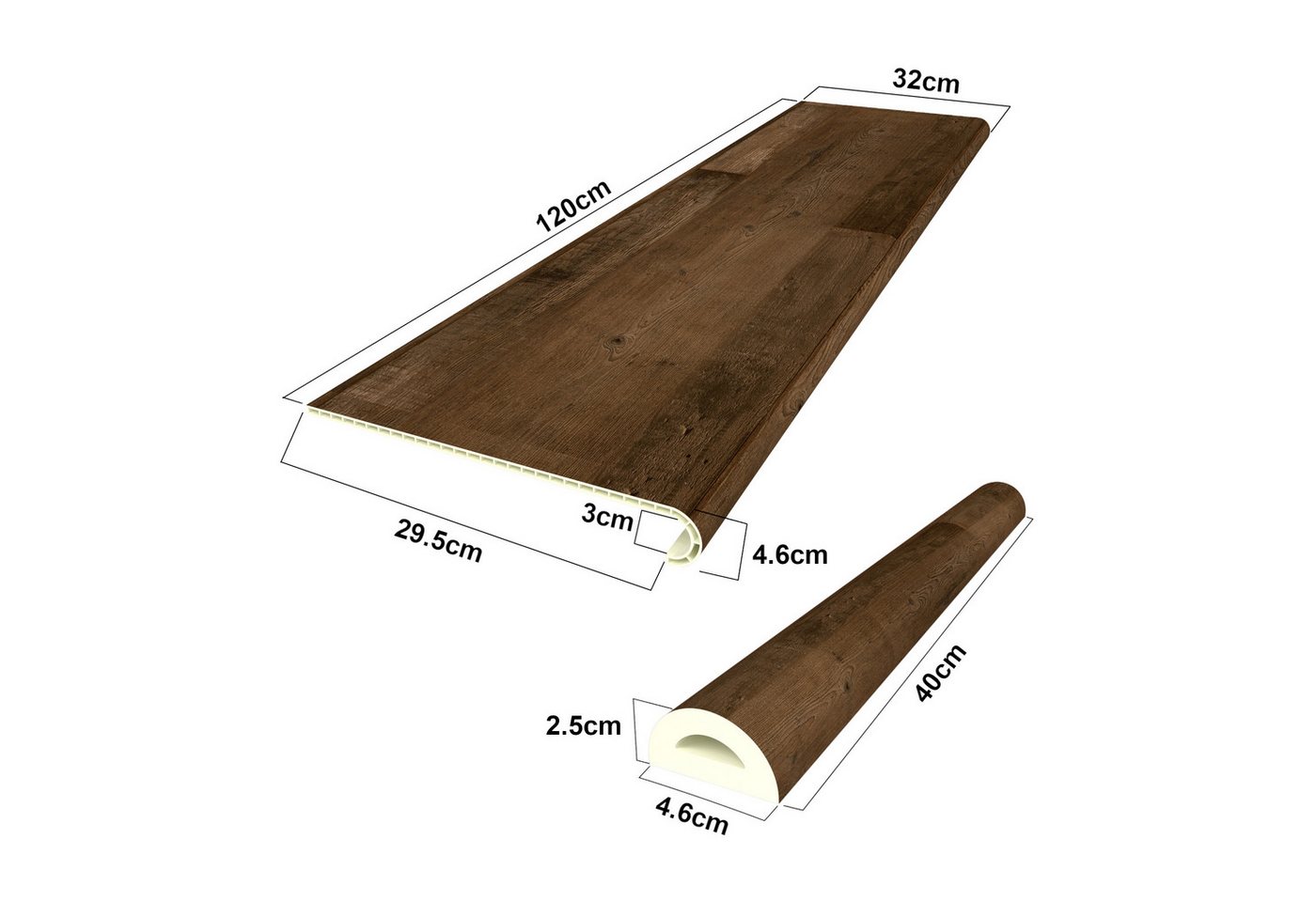 neu.holz Treppenstufen-Set, Set, 2 St., »Bunschoten« Treppenverkleidung 2er Set Dunkler Holzton Bild 5