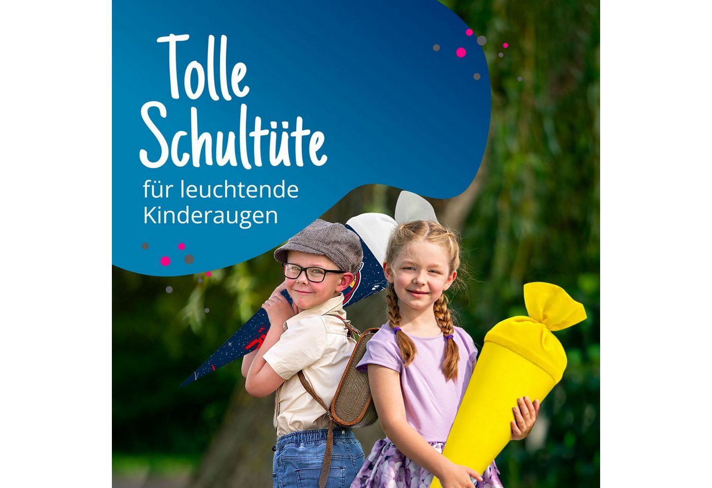 itenga Schultüte itenga Bastelschultüte 70cm rund GELB