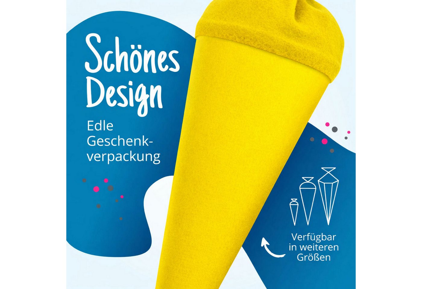 itenga Schultüte itenga Bastelschultüte 70cm rund GELB Bild 2