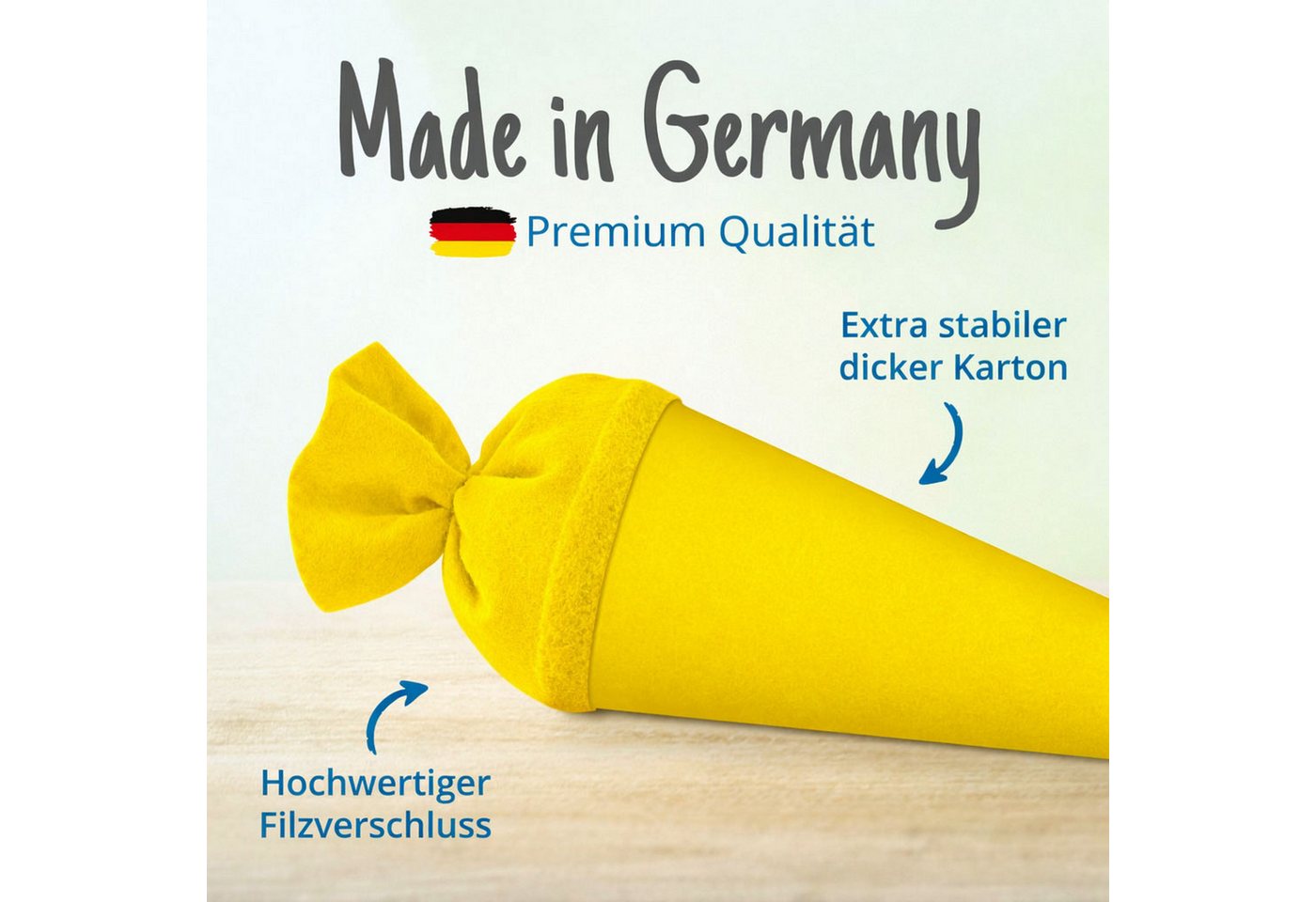 itenga Schultüte itenga Bastelschultüte 70cm rund GELB Bild 4