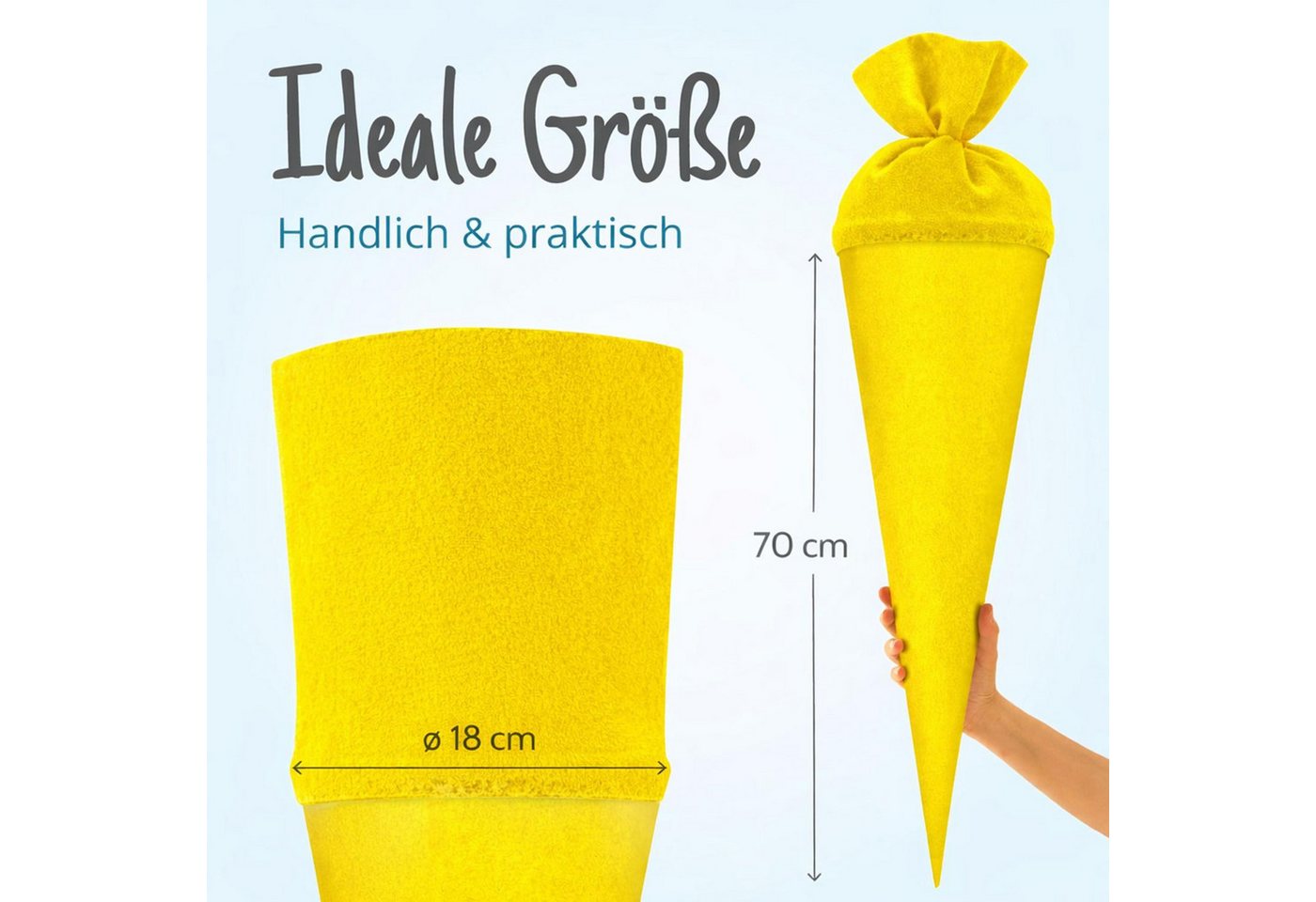 itenga Schultüte itenga Bastelschultüte 70cm rund GELB Bild 5
