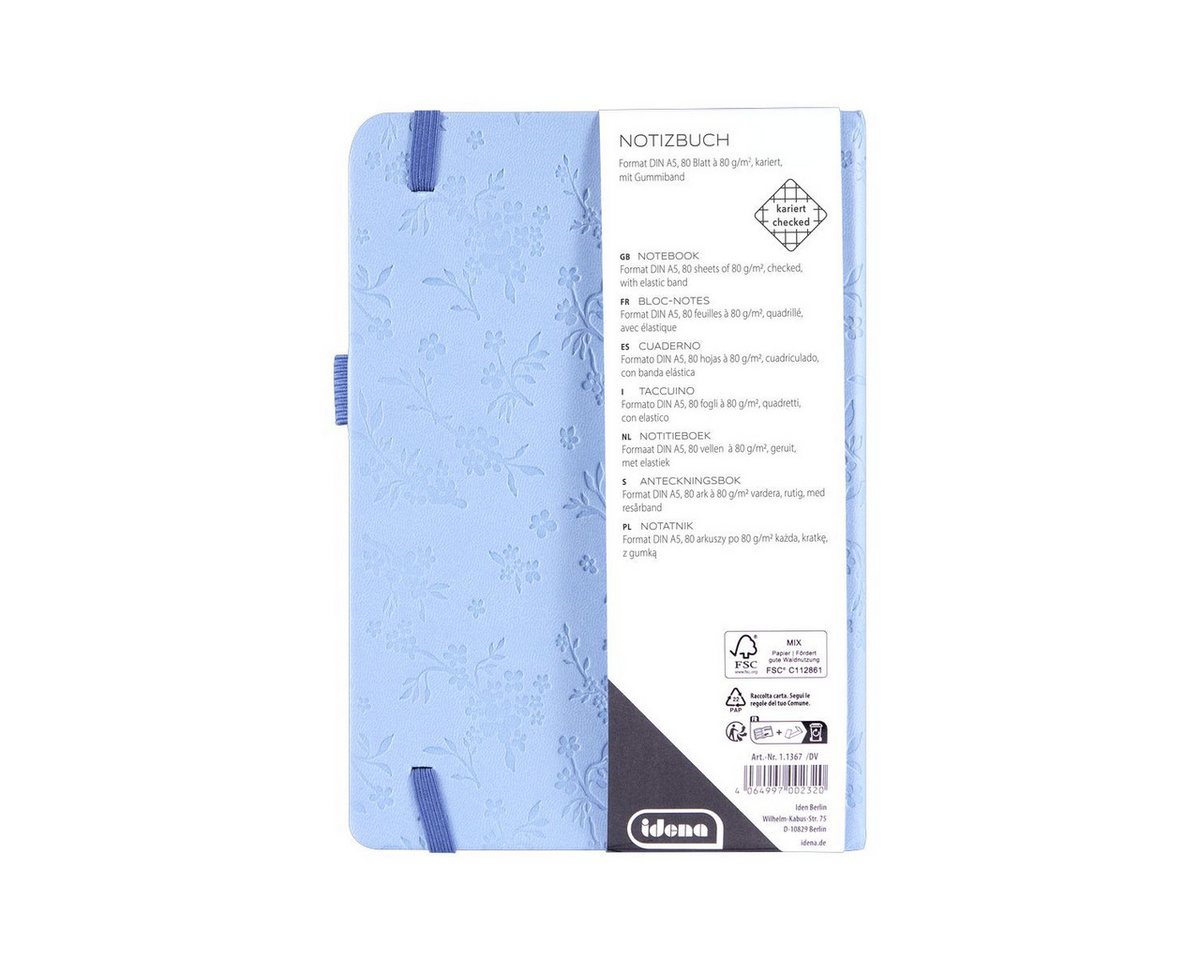 Idena Notizbuch Idena Notizbuch Floral 80 Blatt 80g/m² kariert DIN A5 Bild 2