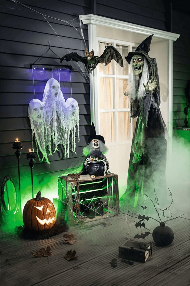 Home-trends24.de LED Dekofigur Geist Hänger Halloween Deko Gruselsound mit Bewegung Bild 3