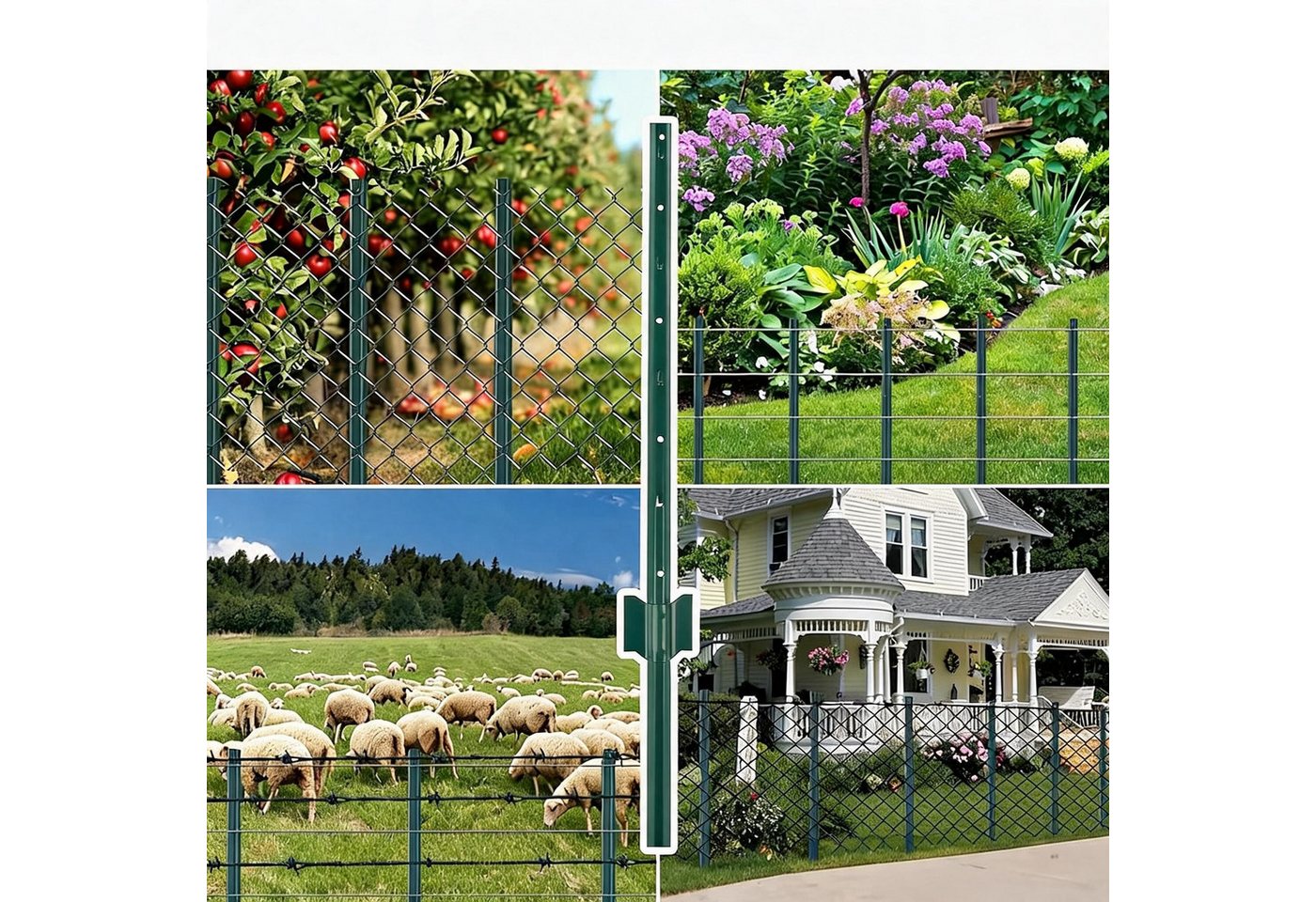 GarveeMore Zaunpfosten 10 Stück Metall Zaunpfosten Mit Ankerplatten Zaunpfähle Für Garten Hof Bild 3