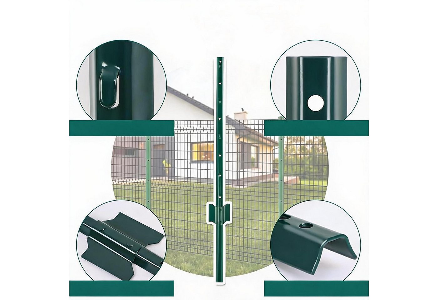 GarveeMore Zaunpfosten 10 Stück Metall Zaunpfosten Mit Ankerplatten Zaunpfähle Für Garten Hof Bild 4
