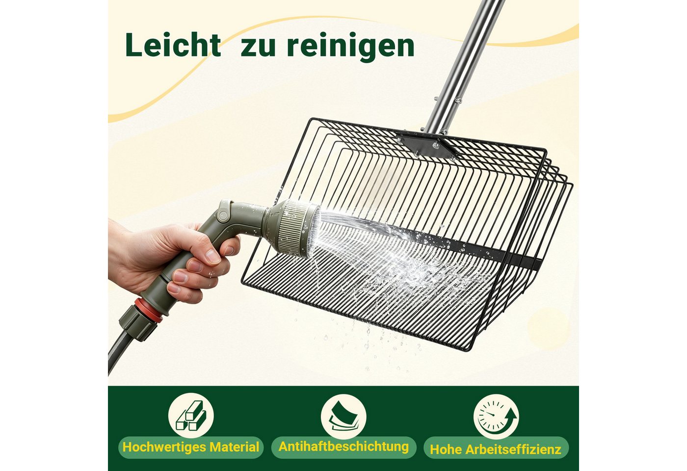 Clanmacy Futterschaufel Hühnerkotschaufel 4-in-1 Verstellbare Hühnerstall Zubehör 91-190cm Bild 3