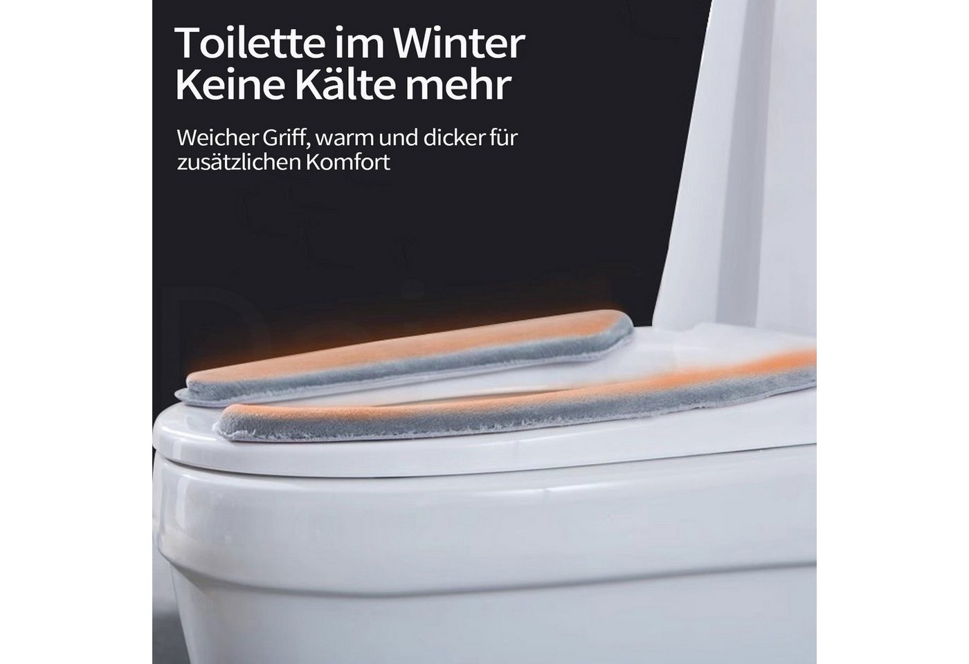 Coonoor WC-Deckelbezug 2 PCS Toilettensitzbezug Weich, Toilettensitzauflagen Waschbar, Wc Sitz Kissen Pads Wc Sitzbezüge Warm Toilettensitzbezug Plüsch Bild 2