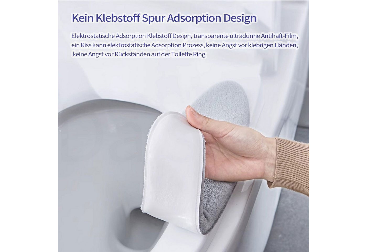 Coonoor WC-Deckelbezug 2 PCS Toilettensitzbezug Weich, Toilettensitzauflagen Waschbar, Wc Sitz Kissen Pads Wc Sitzbezüge Warm Toilettensitzbezug Plüsch Bild 4