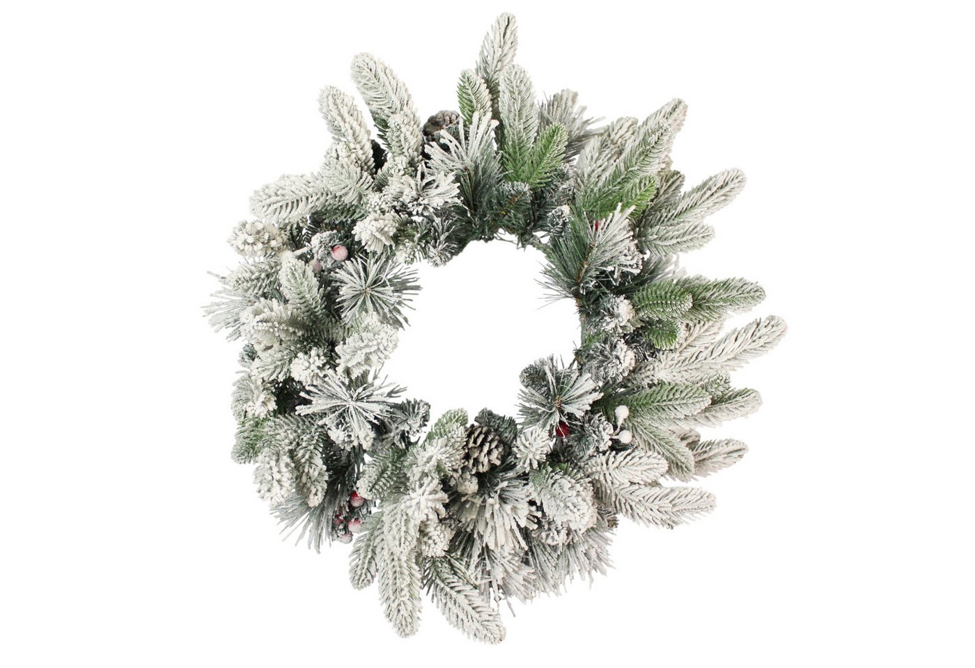Arnusa Dekokranz Weihnachtskranz 50 cm verschneit Türkranz mit Schnee, Weihnachtsdeko mit Kunstschnee Bild 3