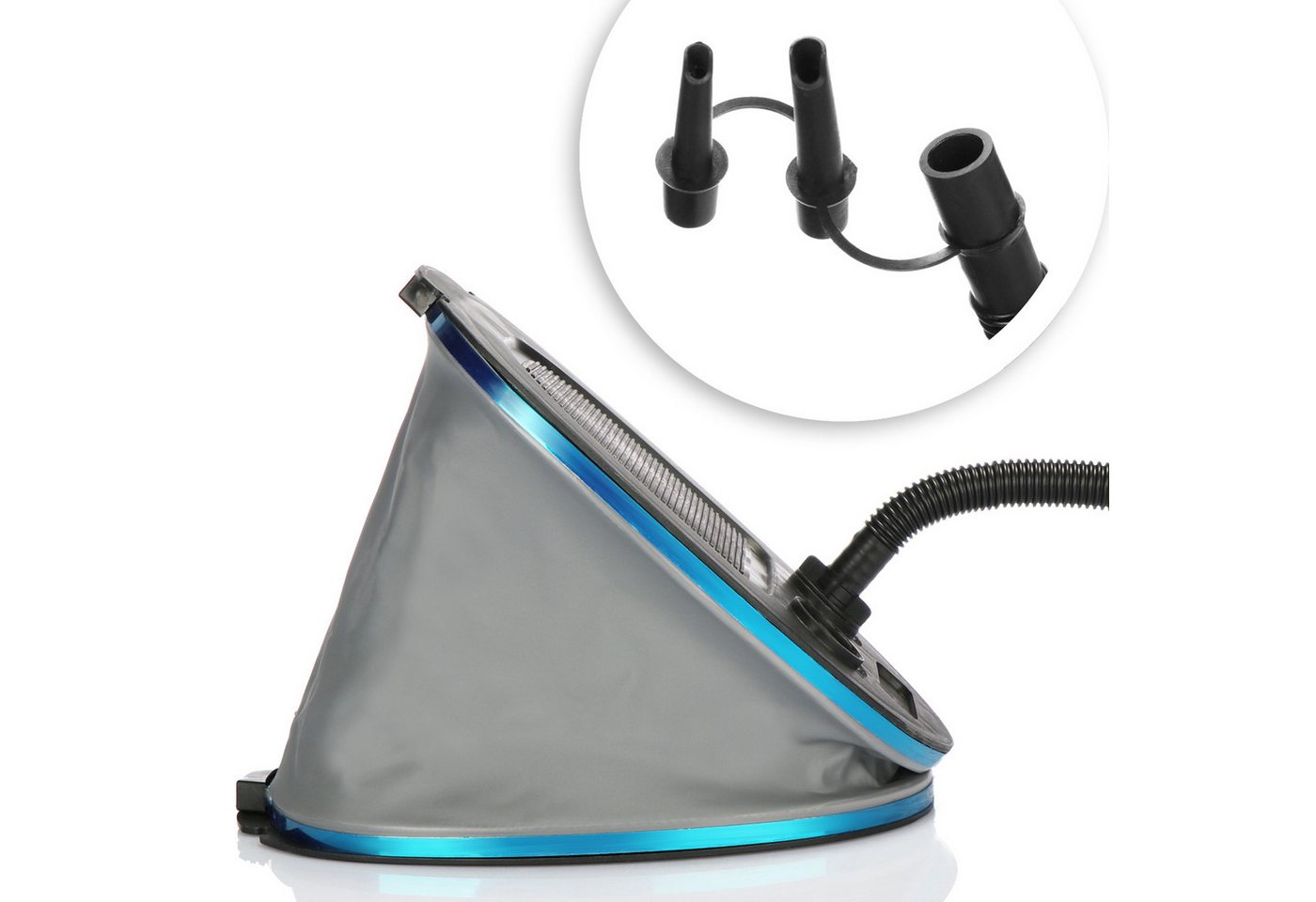 com-four Luftpumpe Fußluftpumpe mit 2 Luft-Düsen, Luftpumpe mit 5 Liter Volumen (1-tlg), zum Aufblasen und Absaugen von Matratzen und Aufblasobjekten Bild 2
