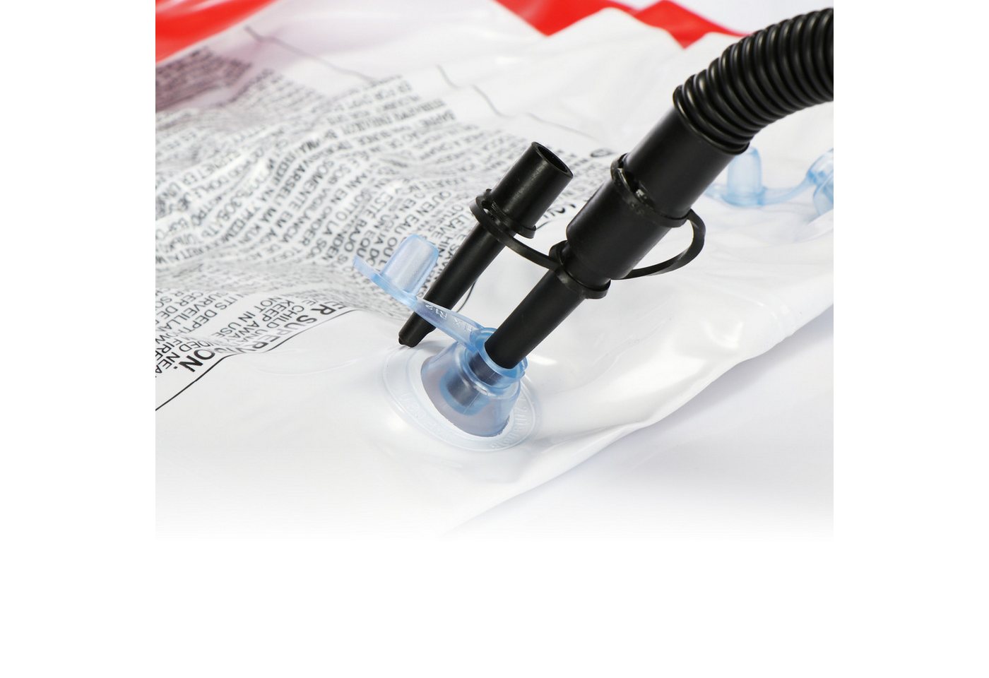 com-four Luftpumpe Fußluftpumpe mit 2 Luft-Düsen, Luftpumpe mit 5 Liter Volumen (1-tlg), zum Aufblasen und Absaugen von Matratzen und Aufblasobjekten Bild 3