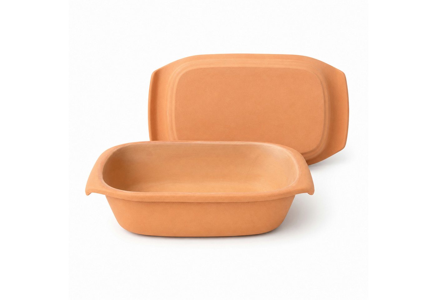 KERAZO Brotbackform 3,5L Keramik Bräter mit Deckel Brottopf Auflaufform 33x16x14cm, natur, Bräter ohne Glasur, für knuspriges Brot und saftige Ofengerichte