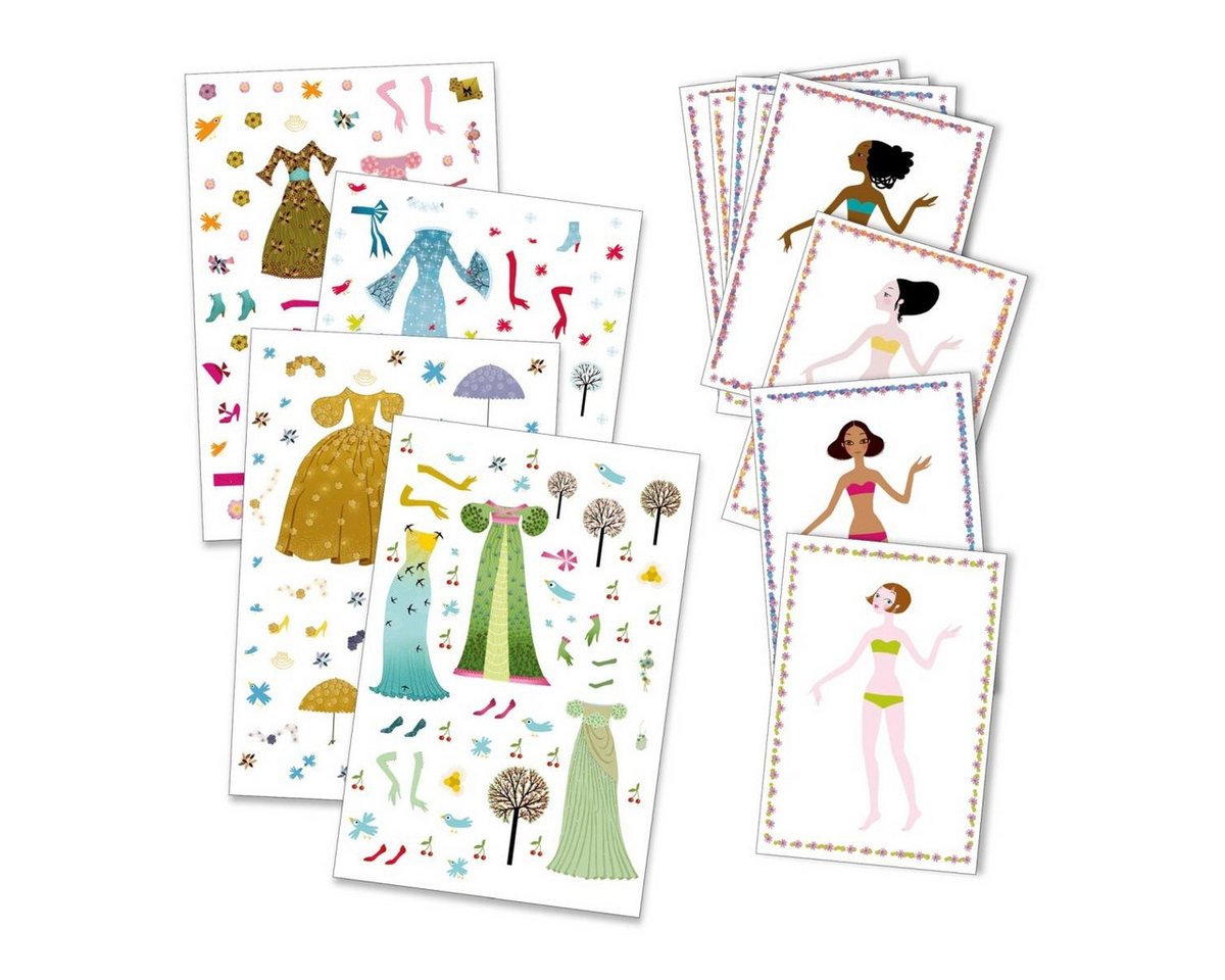 DJECO Kreativset Stickerpuppen: Kleider 4 Jahreszeiten Kreativset für Kinder Bild 2