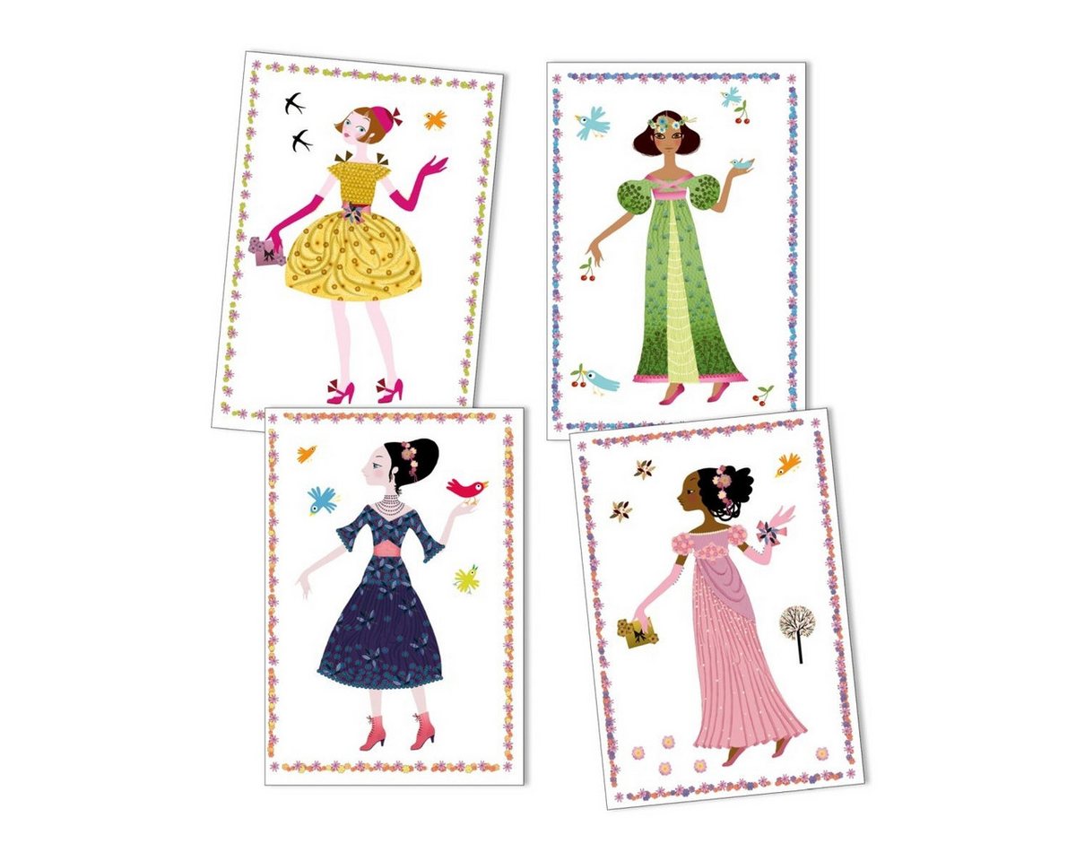 DJECO Kreativset Stickerpuppen: Kleider 4 Jahreszeiten Kreativset für Kinder Bild 3