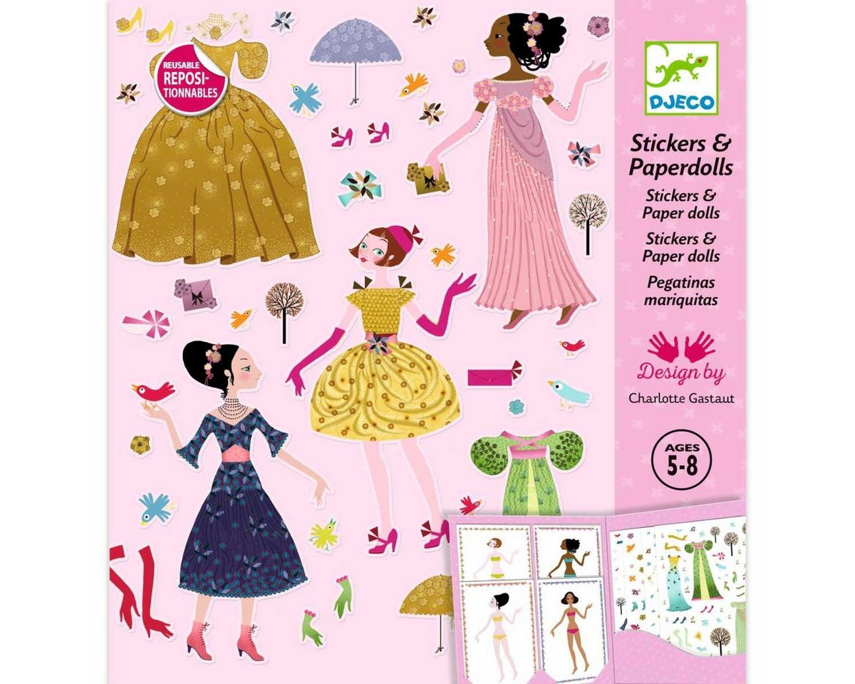 DJECO Kreativset Stickerpuppen: Kleider 4 Jahreszeiten Kreativset für Kinder Bild 4