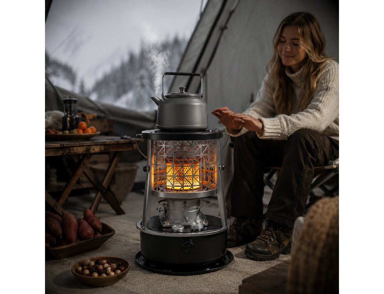 GLIESE POWER Petroleumheizung R95 – tragbar, 2600W, 5L Tank, 12,5h Brenndauer für Camping & Notfall, 2600 W, Kein Strom, 2600 W, 5 L Tank, 12,5 h, faltbar & vielseitig. Bild 3
