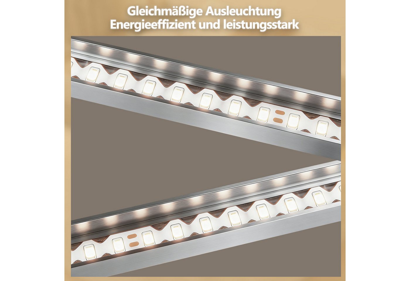 ZMH LED Deckenleuchte Deckenlampe Moderne 24W 40cm Wohnzimmer Schlafzimmer Esszimmer, Augenschutz, Einfache Installtion, LED fest integriert, Warmweiß, 24W Esszimmerlampe Eckig für Kinderzimmer Bild 2