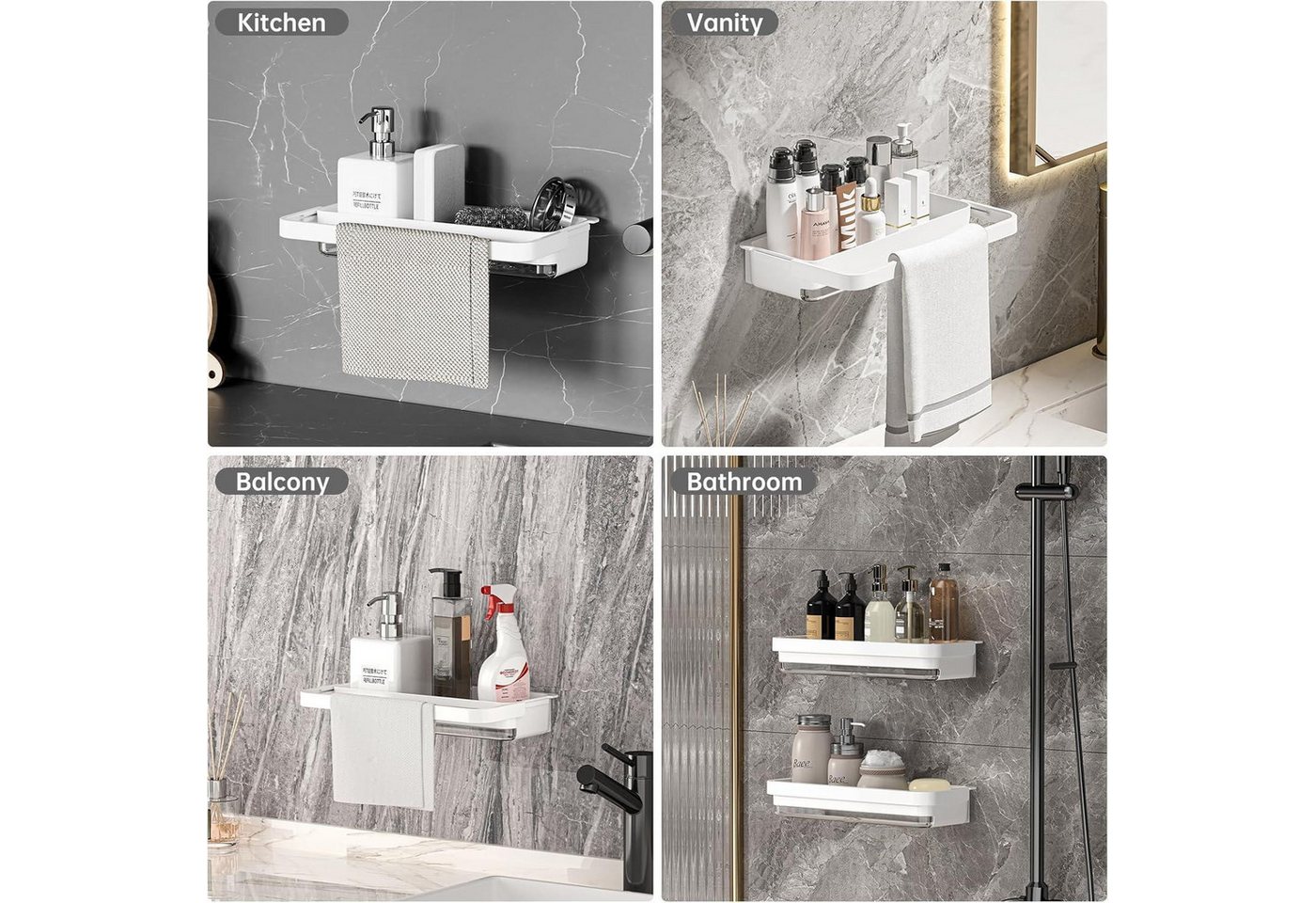 LuxusKollektion Küchenorganizer-Set Spülbecken Organizer Hängend Ohne Bohren Schwammhalter Transparent