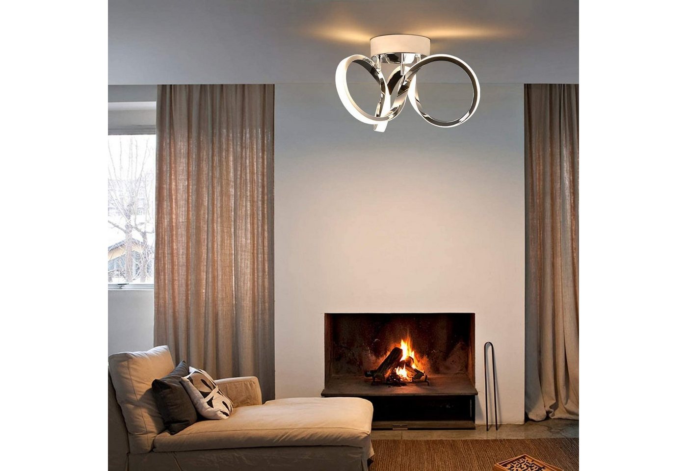 ZMH LED Deckenleuchte Deckenlampe Moderne 19W 31cm Wohnzimmer Schlafzimmer Esszimmer, LED fest integriert, 3000k, Nicht Dimmbar Up/Down Light Kabelgebunden Bild 2