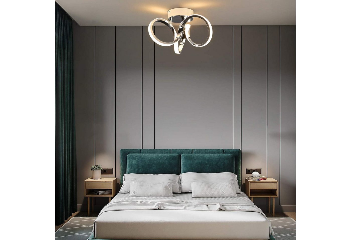 ZMH LED Deckenleuchte Deckenlampe Moderne 19W 31cm Wohnzimmer Schlafzimmer Esszimmer, LED fest integriert, 3000k, Nicht Dimmbar Up/Down Light Kabelgebunden Bild 4