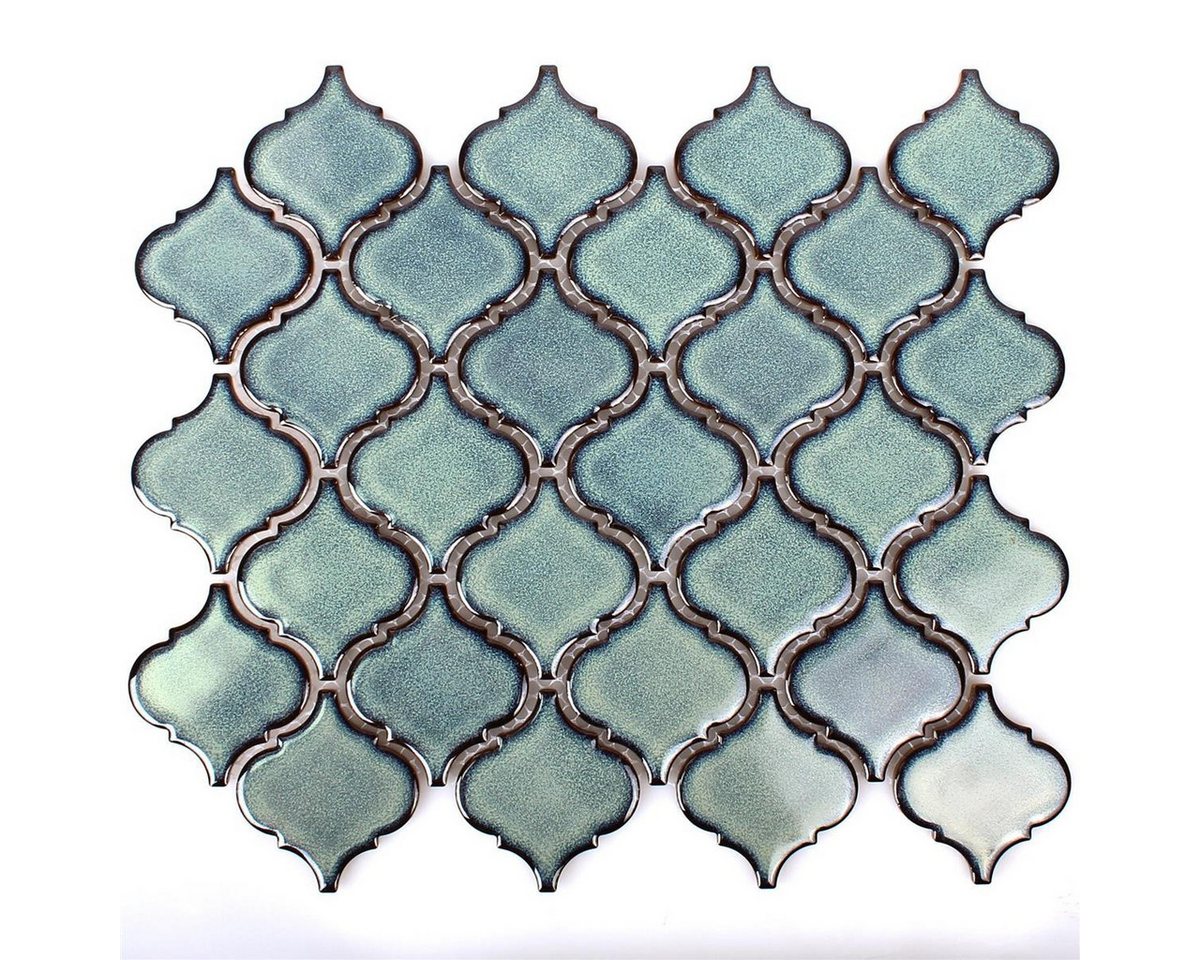 Mosafil Mosaikfliesen Keramik Mosaikfliesen Trier Florentiner, Keramik 24.500x29.300, blau, Verlegefertig auf ein Netz geklebt - Frostsicher - Wasserfest Bild 2