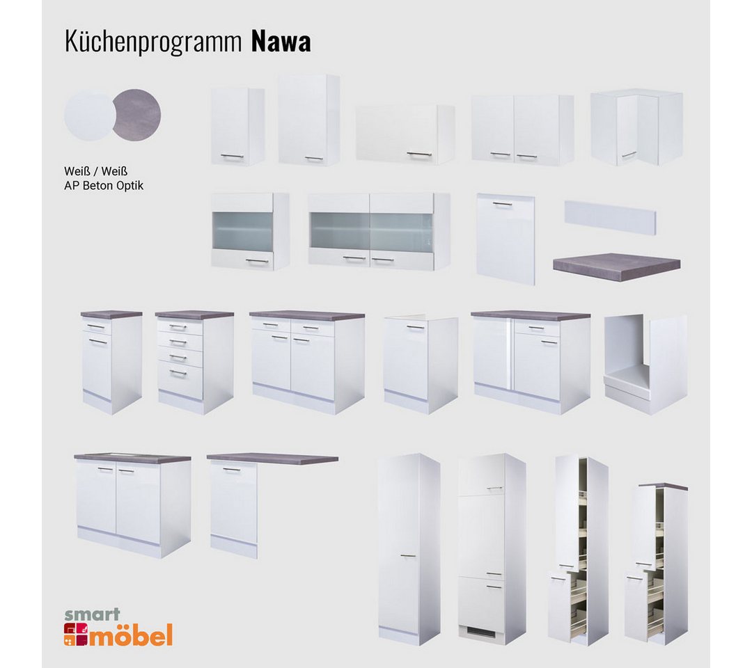 Flex-Well Glashängeschrank Glashängeschrank Küche - 100 cm breit - Weiß – Nawa Bild 3