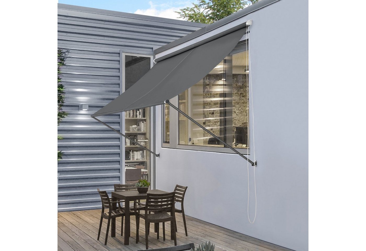 pro.tec Standmarkise »Malaga« Sonnenschutz Markise 200x120cm Grau Bild 2