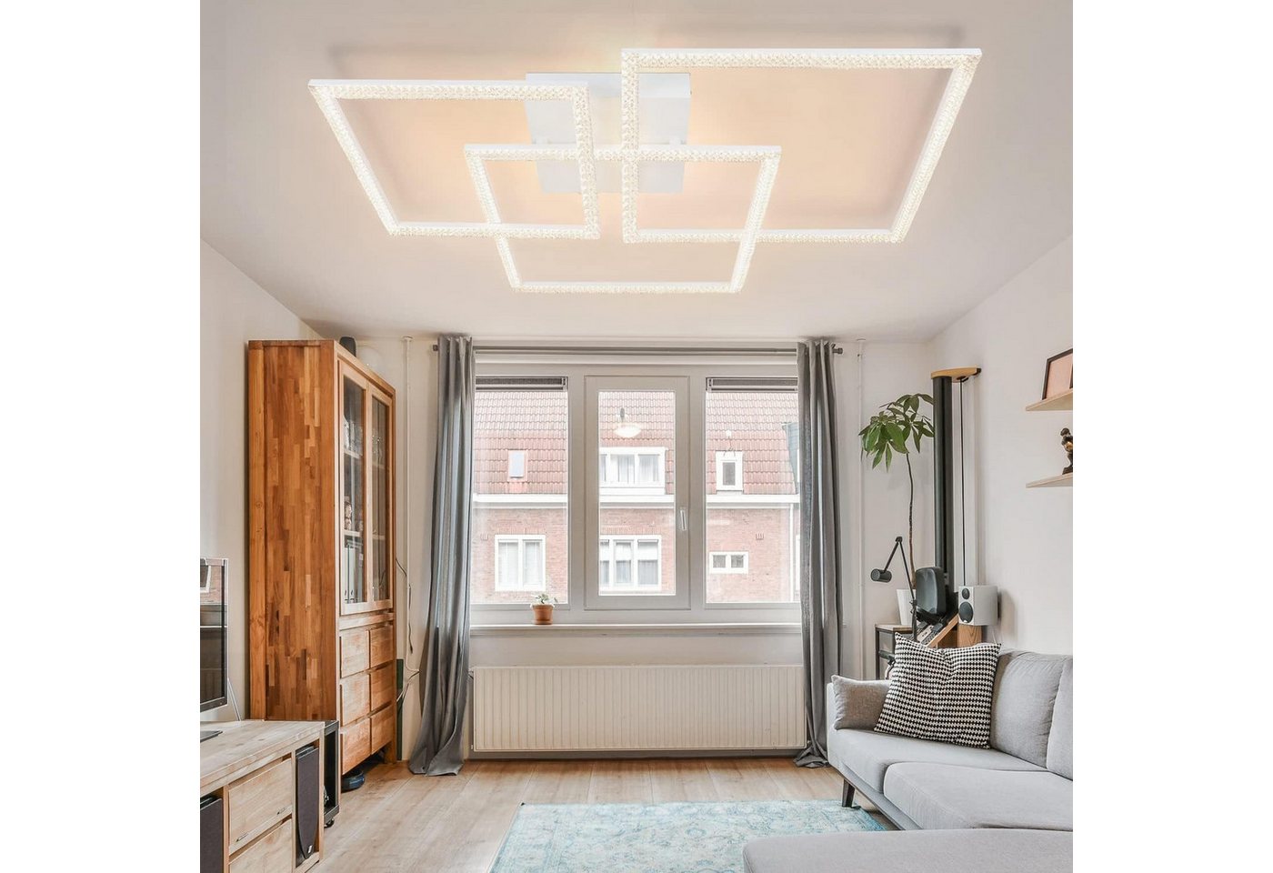 ZMH LED Deckenleuchte Deckenlampe Moderne 82W 72cm Wohnzimmer Schlafzimmer CCT/mit FB, Dimmba/mitFernbedienung, LED fest integriert, Warmweiß-Neutralweiß-Kaltweiß, mit Fernbedienung für Schlafzimmer Büro Küche