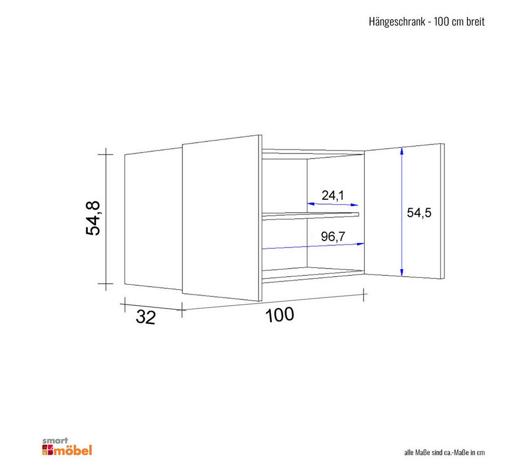 Flex-Well Hängeschrank Hängeschrank Küche - 100 cm breit - Weiß – Rapido Bild 5