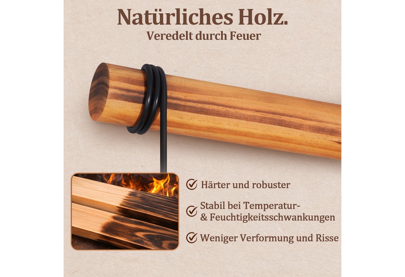 ZMH Deckenleuchte E27 Deckenlampe 2/3/4 Flammig Schwarz-Holz Wohnzimmer Esszimmer, Einfache Installation, ohne Leuchtmittel, Wohnzimmerlampe mit höhenverstellbaren Strahlern aus Metall Bild 2