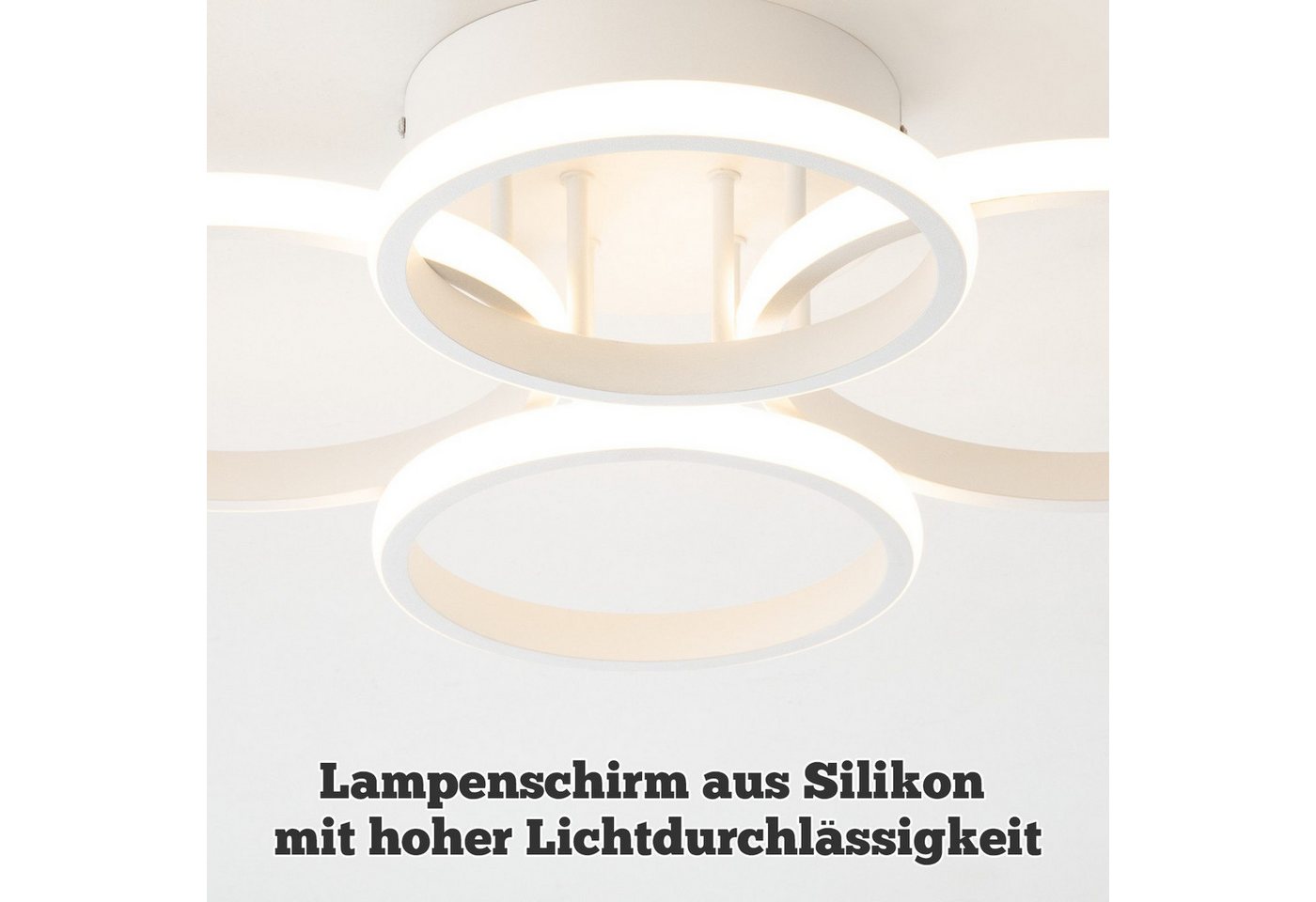 ZMH LED Deckenleuchte Deckenlampe Moderne 48W 53cm Wohnzimmer Esszimmer CCT/mit FB, LED fest integriert, warmweiß, neutralweiß, kaltweiß, LED dimmbar moderne Schlafzimmerlampe